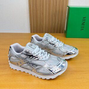 Bottega Veneta Orbit Sneakers Silver/White